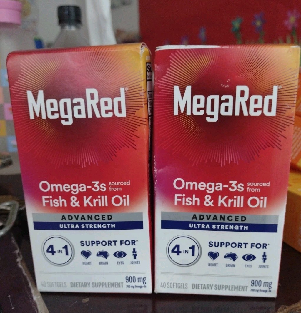 Lot Of 2 MegaRed Advanced 4 in 1 Concentrated Omega-3 Fish & Krill Oil
