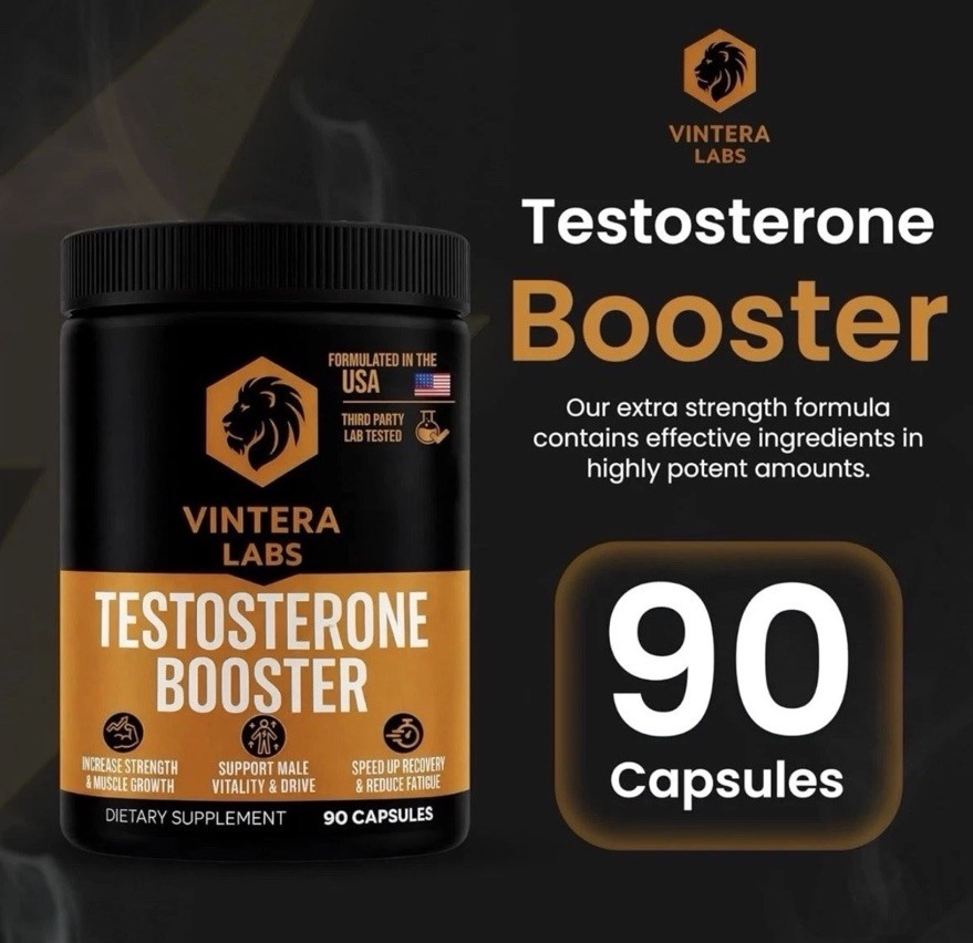 Testosterone Booster for Men High Potency Max Absorption Muscle Growth Vintera