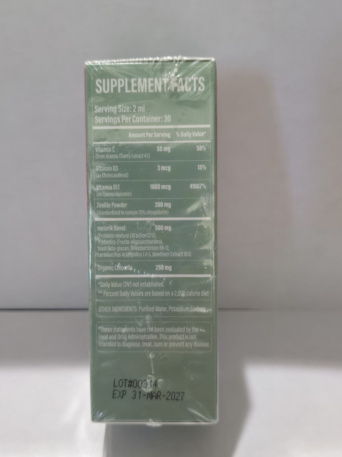 Molorik Zeolite 200mg Vitamin B12 1000mcg Prebiotics 03/2027