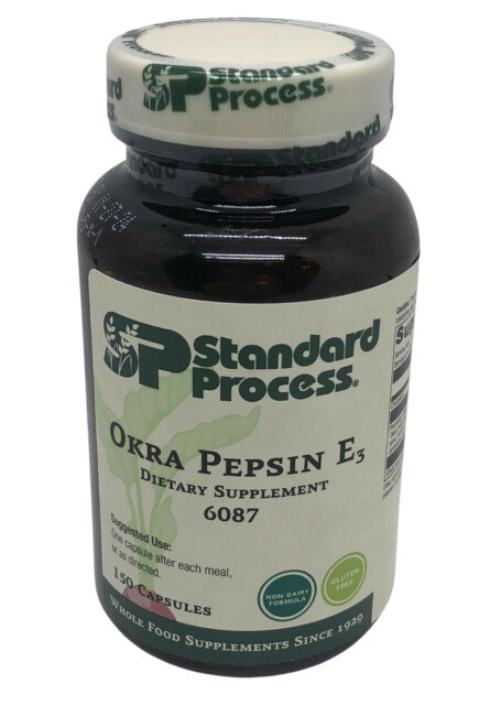 Standard Process Okra Pepsin E3. Gastro Health. 150 Caps. Exp 5/28. Fast/Fresh