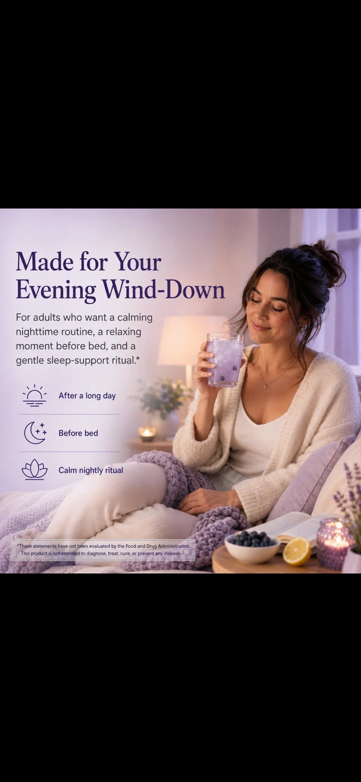 SYHW Night Calm Magnesium Drink Mix Blueberry Lemonade Melatonin-Free Vegan 140g