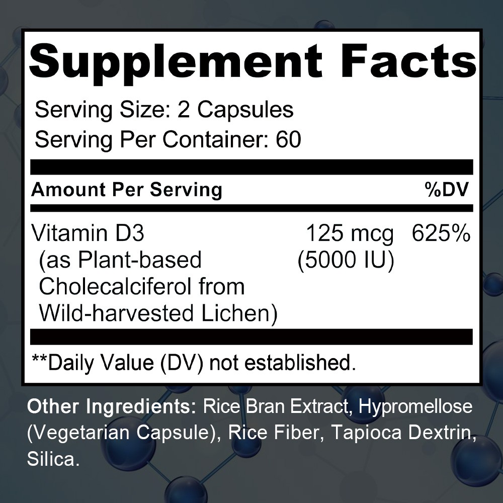 Vitamin D3 Capsules – Promotes strong bones, mood support, immune health