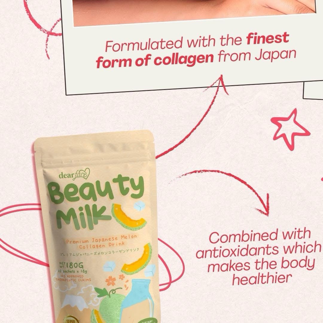 DearFace Beauty Milk Premium Japanese Melon Collagen Drink (Pureskinovation USA)