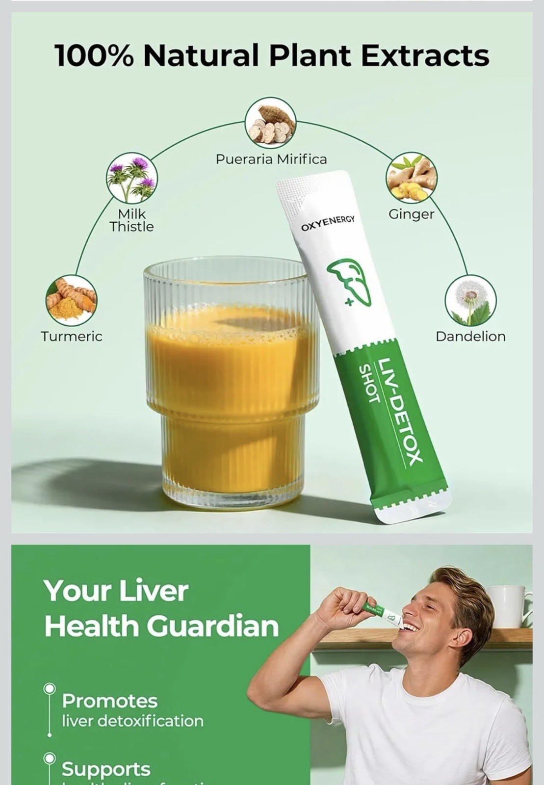 OXYENERGY LIV-DETOX Shot Orange Flavor Vegetarian Liver/Hangover Support 30 Pk