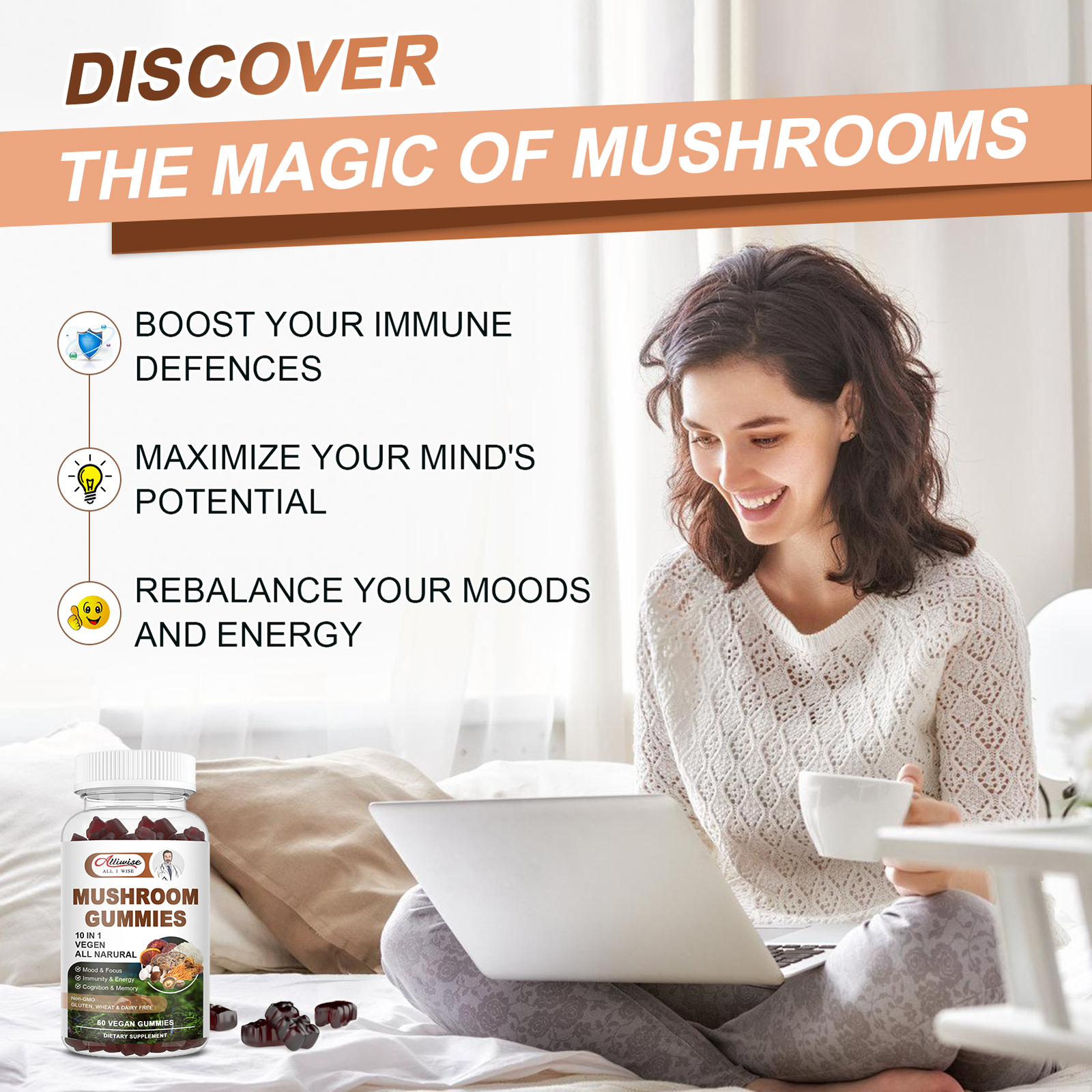 MUSHROOM STRONGEST ORGANIC CAPSULES LINGZHI LUCIDUM EXTRACT PILLS SPORES