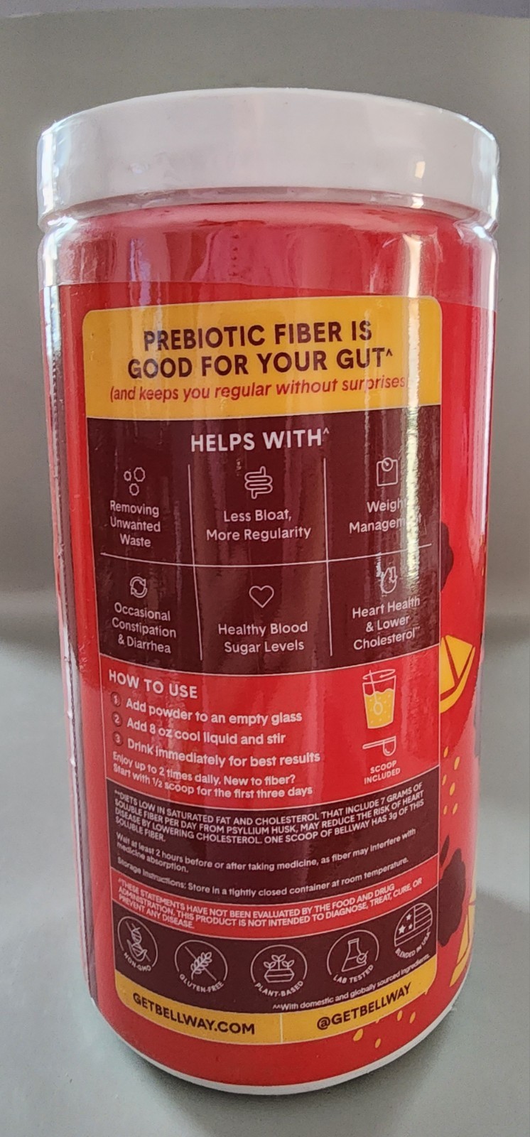 2x Bellway Super Fiber + Fruit Psyllium Husk Raspberry Lemon 18 oz Each