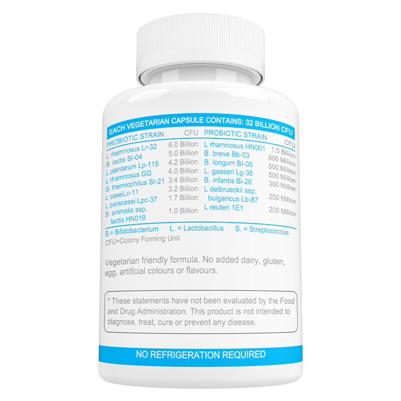 Broad Spectrum Probiotic 32 Billion CFU Digestive Immune Health Capsules