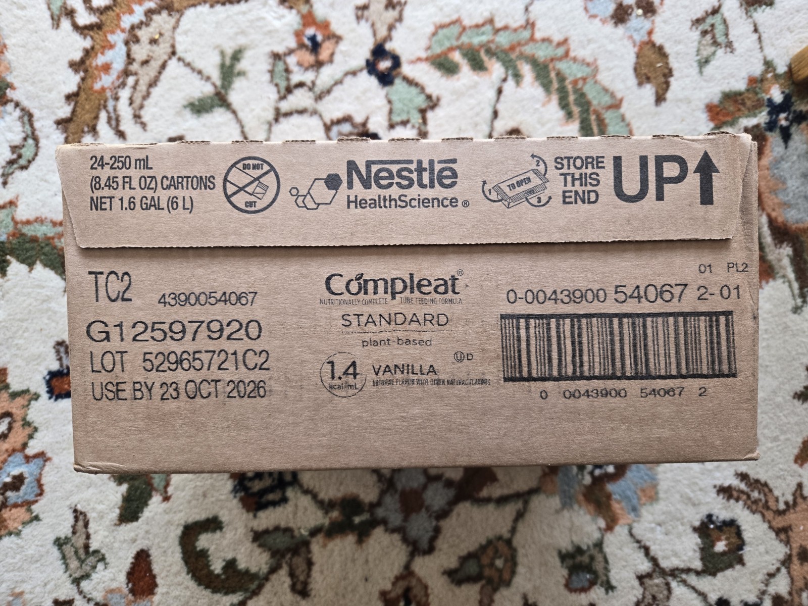 Compleat plant-based tube feeding Formula – 25 pk of 8.45oz – use by 10/23/2026