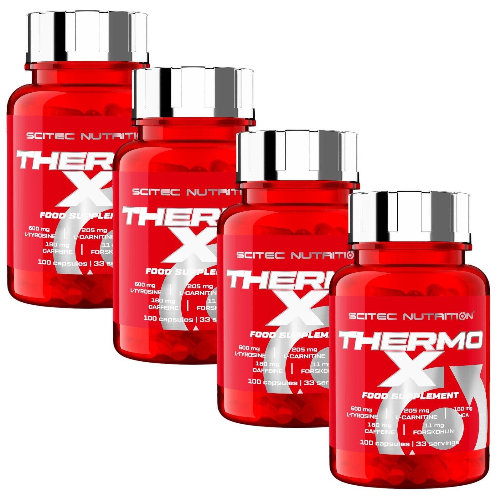 THERMO X – L-Carnitine, Tyrosine, Fat Burner – Strong Thermogenic -100-400 Caps-