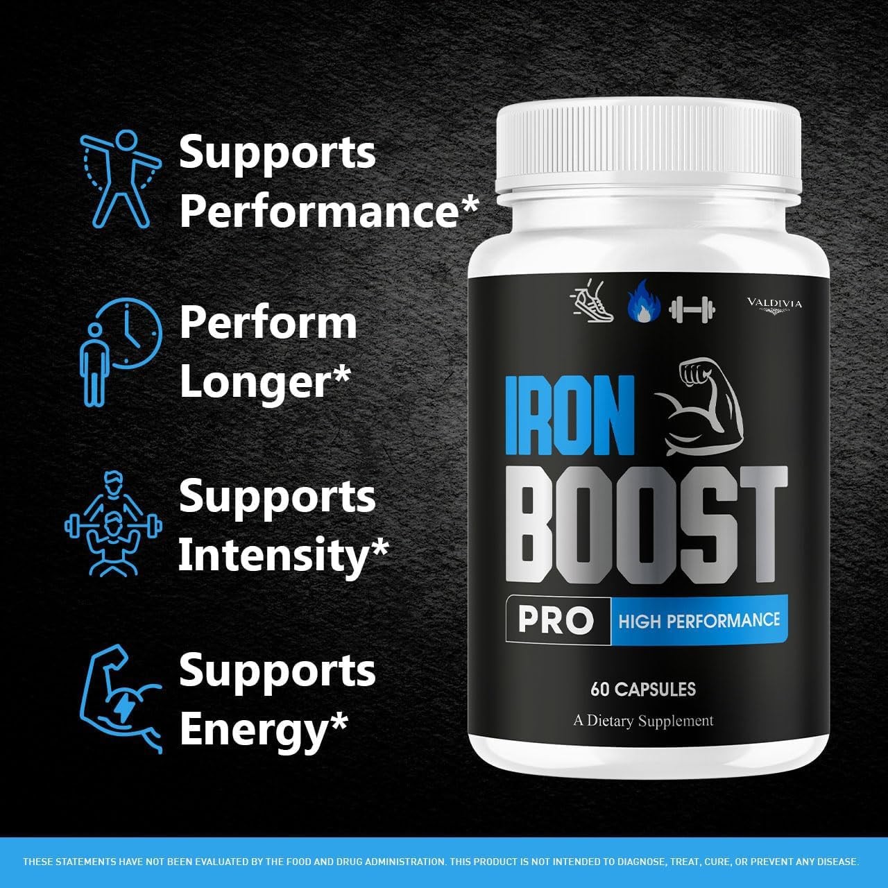 Iron Boost Pro Iron Supplement Capsules Energy Anemia Support 5 Pack 300Ct