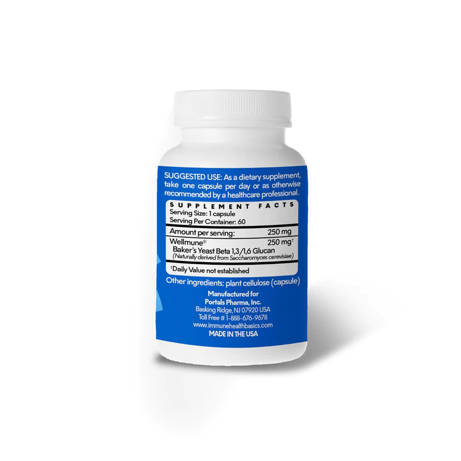 Immune Health Basics Beta Glutan with Wellmune WGP Immune Support 250 mg,60 Caps