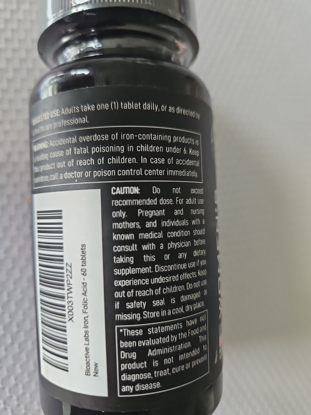 Bioactive Labs Women’s Iron + Folic Acid – Dietary Supplement Gluten Free 60 Tab