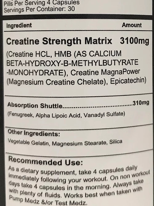 Krea Medz 120ct Anti Catabolic Creatine by Nutramedz , Epicatechin, Creatine HCL