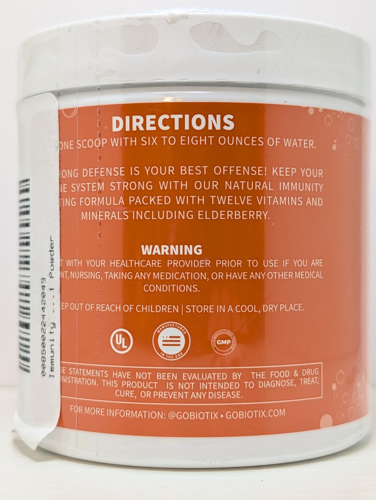 GoBiotix Immunity Fizz Wellness Booster ORANGE 30 Servings Exp 10/27
