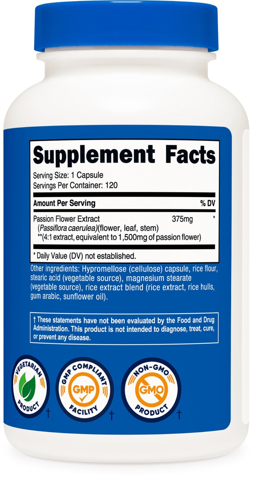 Nutricost Passion Flower Extract (1,500mg Equivalent) 120 Capsules