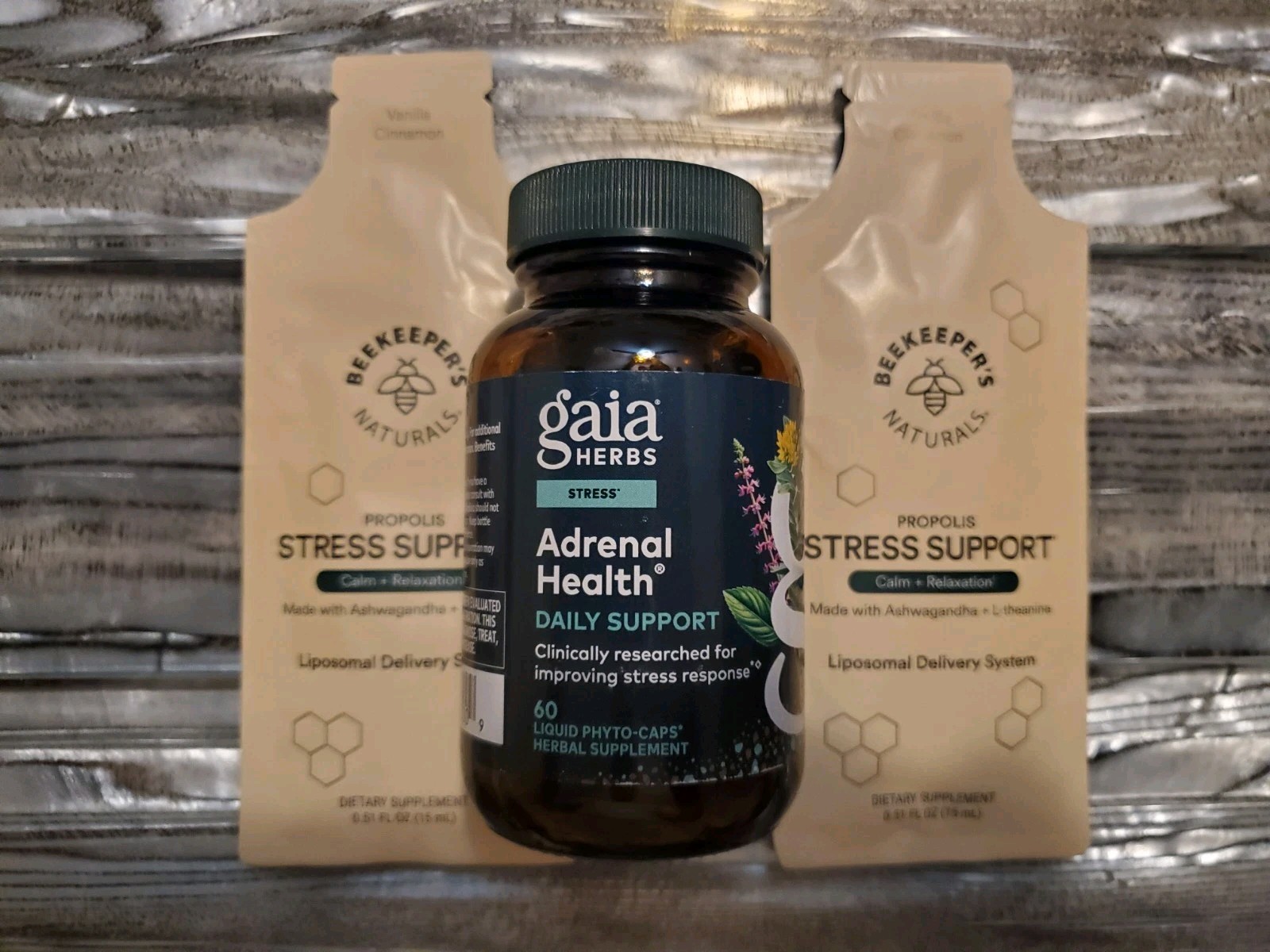 Gaia Herbs Adrenal Health + Quick Defense + 2 FREE $6 Propolis STRESS SUPPORT!