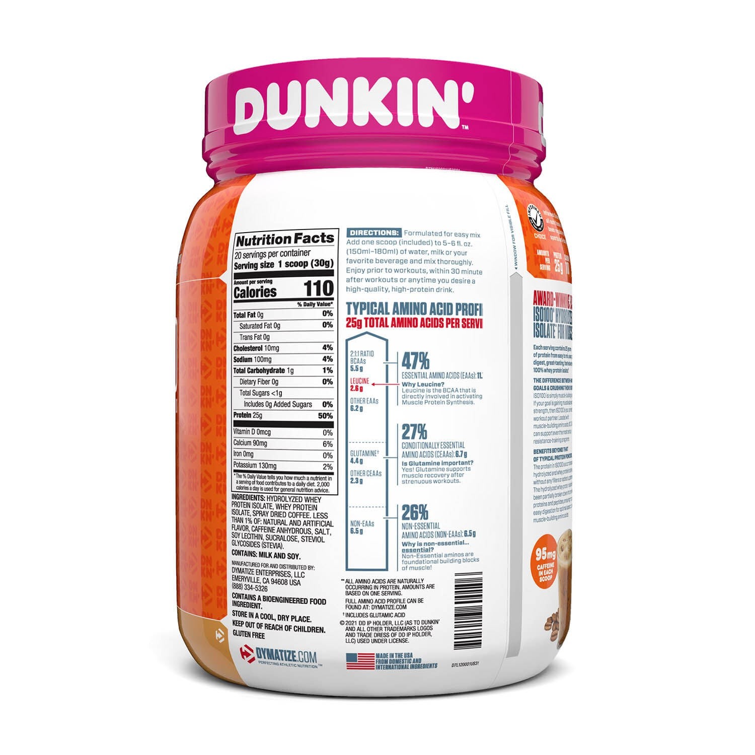ISO100® Whey Protein Isolate – Dunkin’™ Cappuccino (20 Servings)