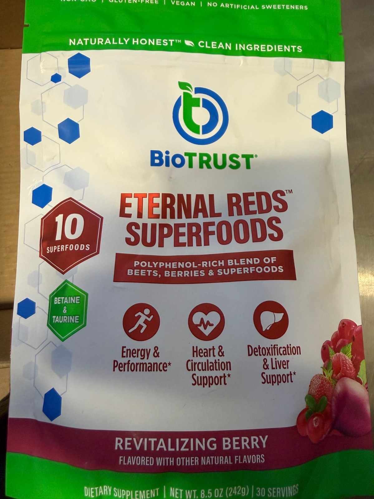 8.5oz BioTrust Eternal Reds Superfoods Revitalizing Berry Beets Berries BB 05/27