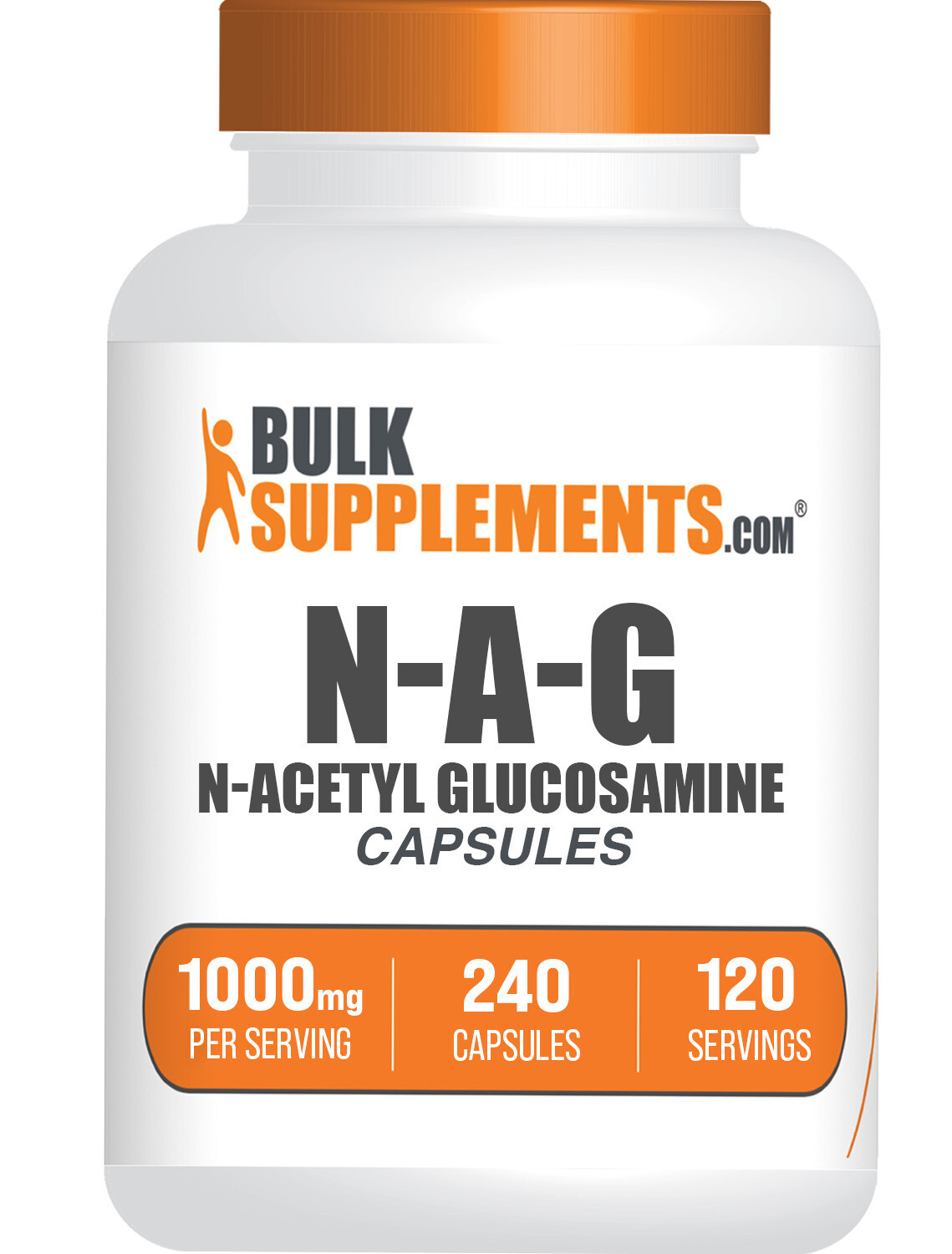 BulkSupplements N-Acetyl D-Glucosamine (NAG) Capsules – 1000mg – 240 Capsules