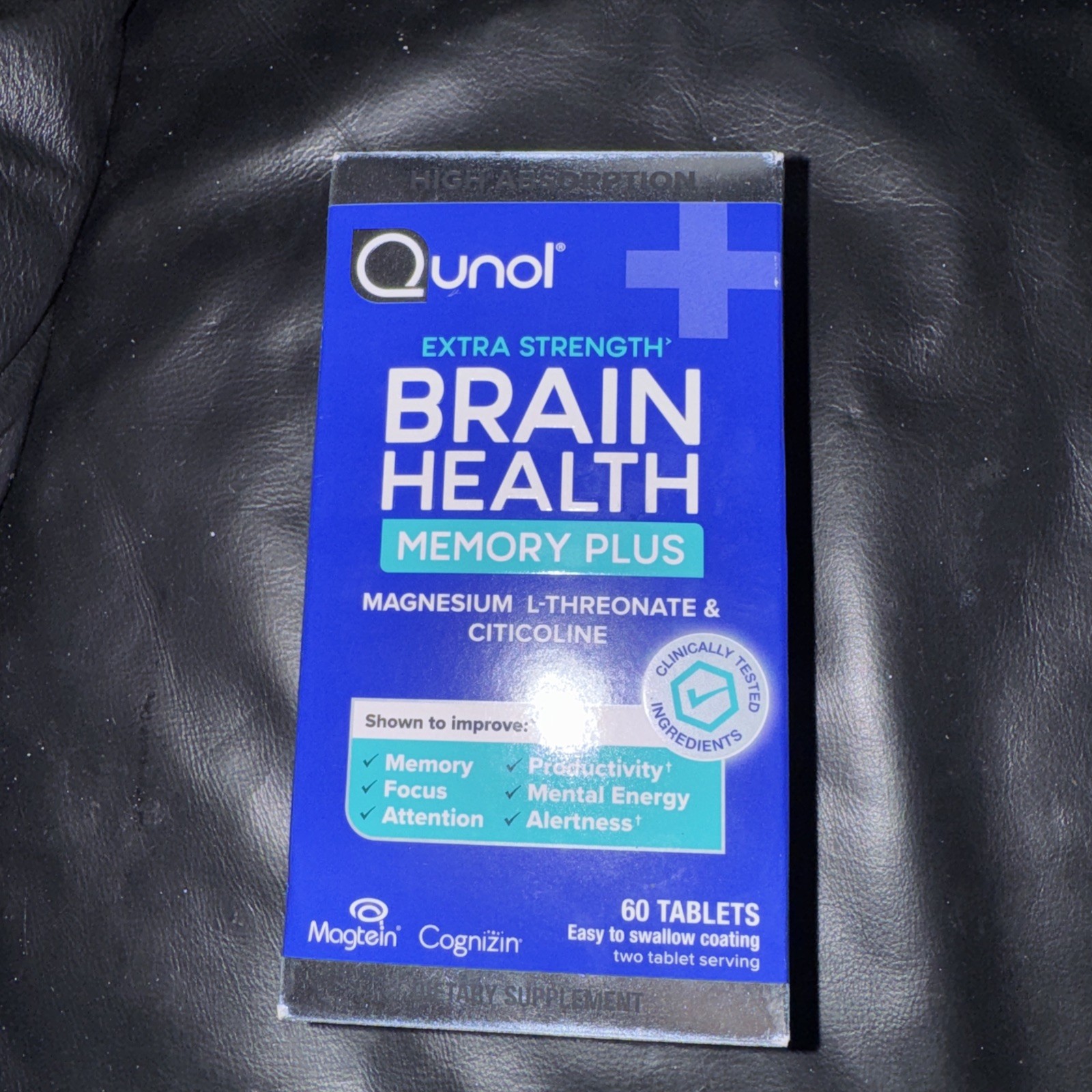Qunol Brain Health Memory Plus Magnesium L-Threonate 60 Tablets Exp 07/2027