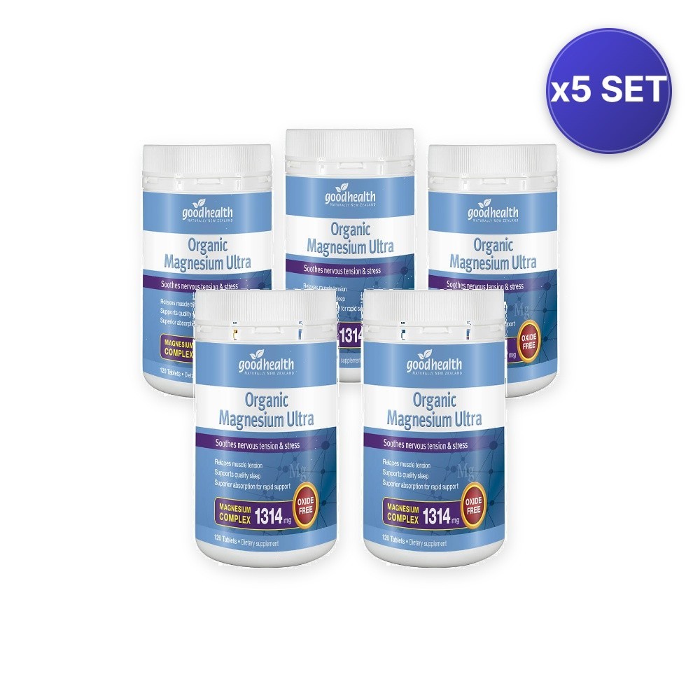 Organic Magnesium Ultra 120 Tablets – 5 Pack