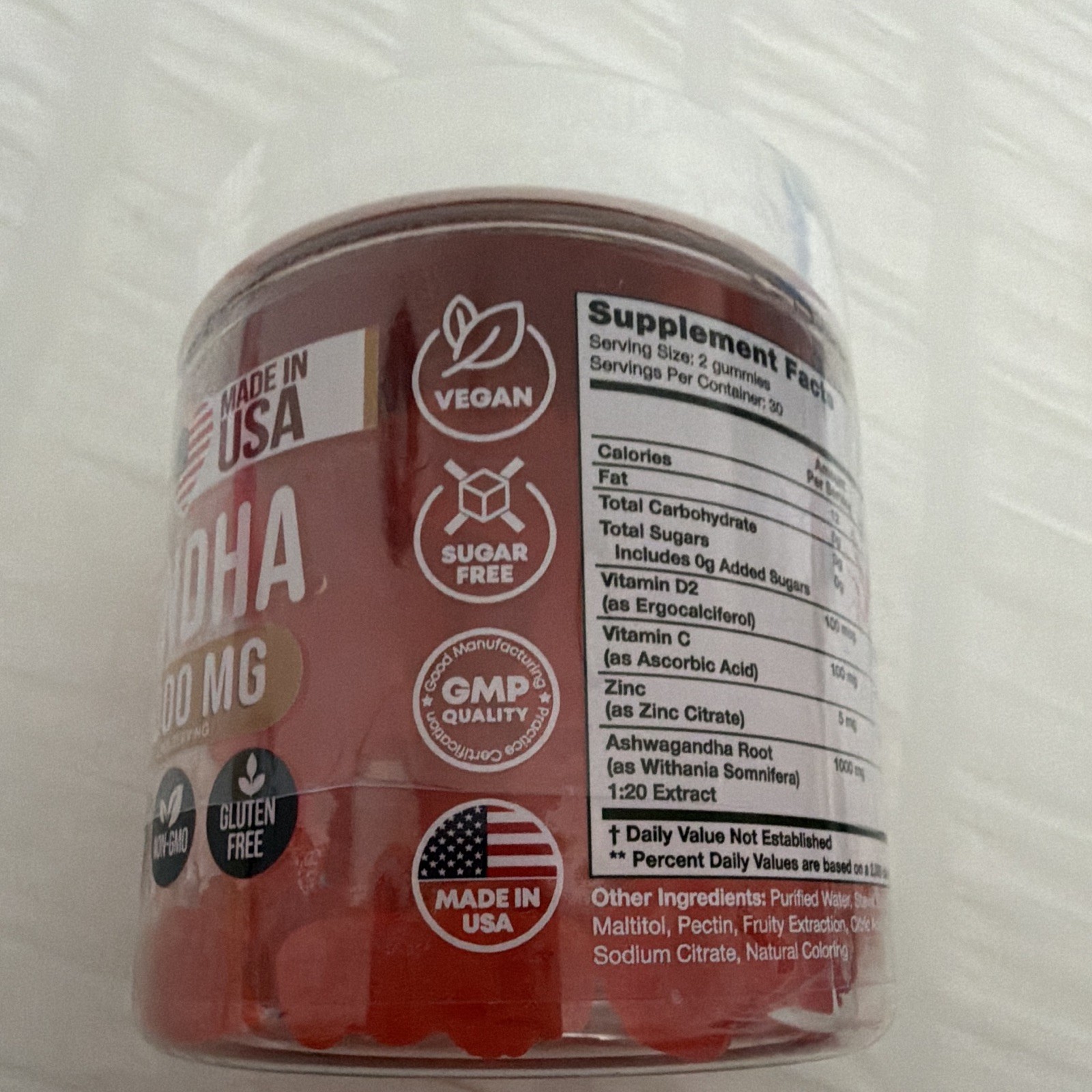 JOYLI Nutrition Ashwagandha Gummies 1000mg 60 Count Fruity Vegan Sugar-Free