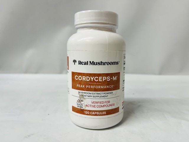 Real Mushrooms Organic Cordyceps-M Extract Capsules, 120 Count, EXP: 11/2026-NEW
