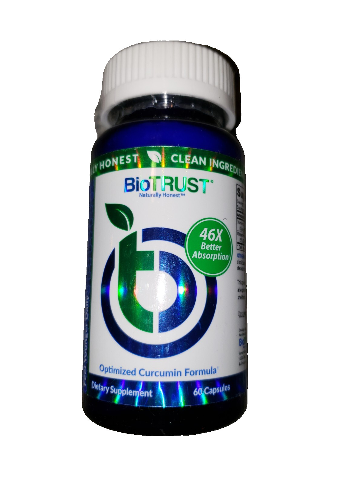 Biotrust Optimized Curcumin Formula dietary Supplement 60 capsules Exp 7/26