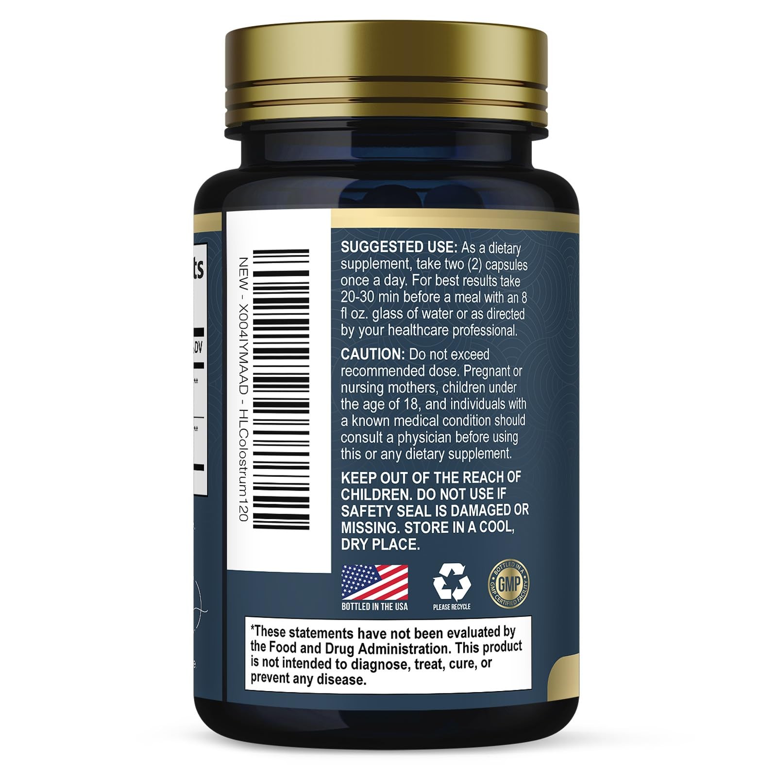 Colostrum Supplement 1000mg Per Serving – Max Strength 120 Count (Pack of 1)