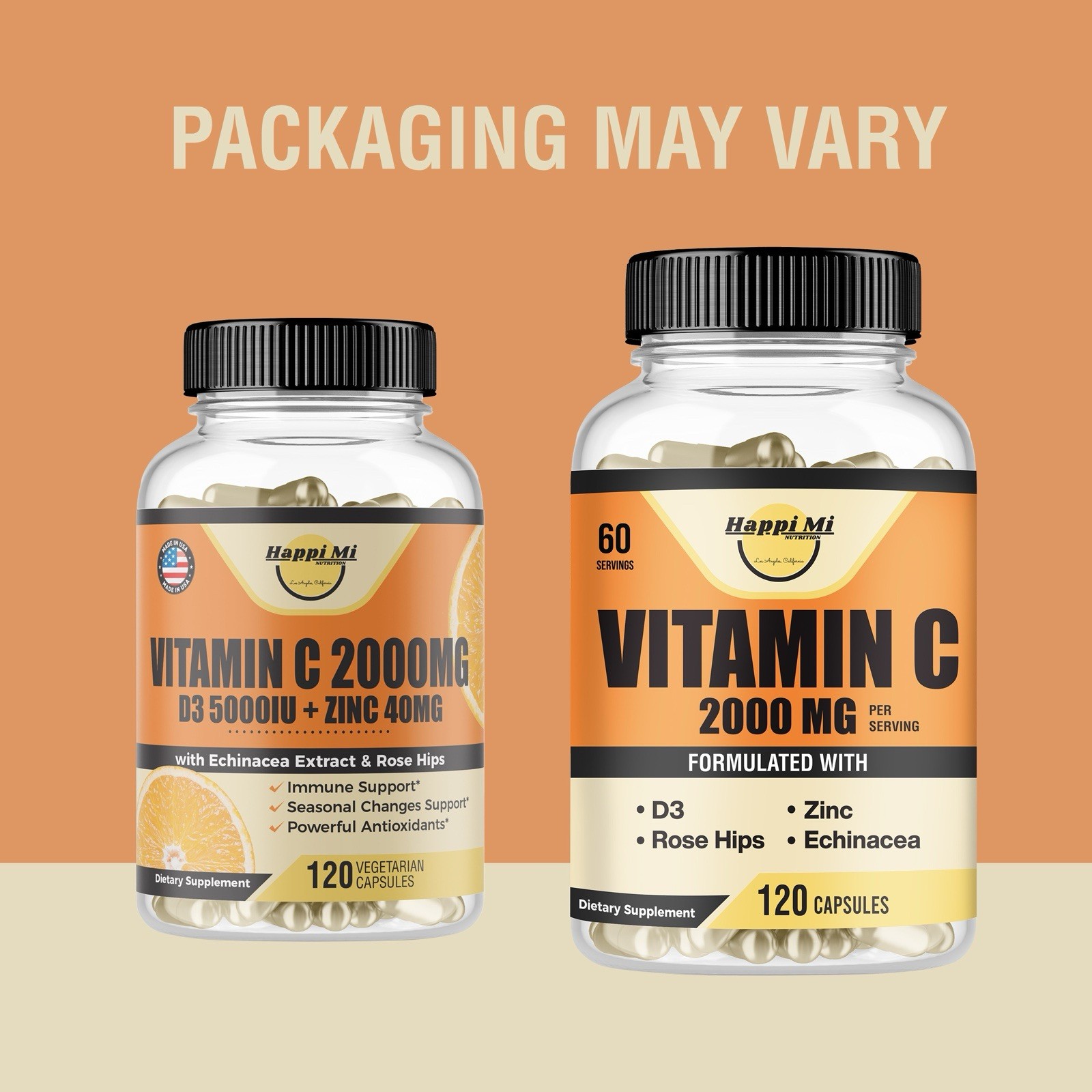 Vitamin C 2000MG D3 5000IU + ZINC 40MG, Echinacea and Rosehips. immune support