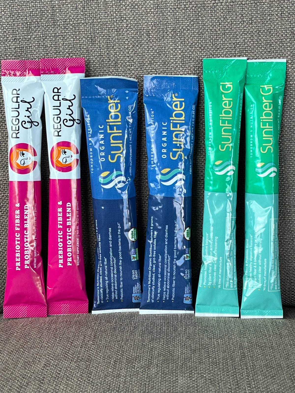 SunFiber GI, Organic SunFiber, Regular Girl Travel Packets Lot of 6 Sachets