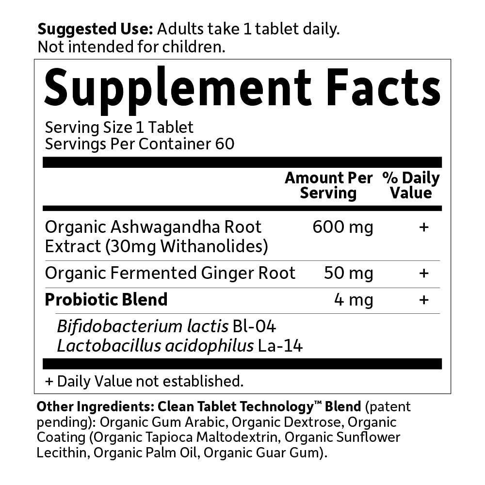 Garden of Life Organic Ashwagandha Supplement 60 Count (Pack 1), No Color