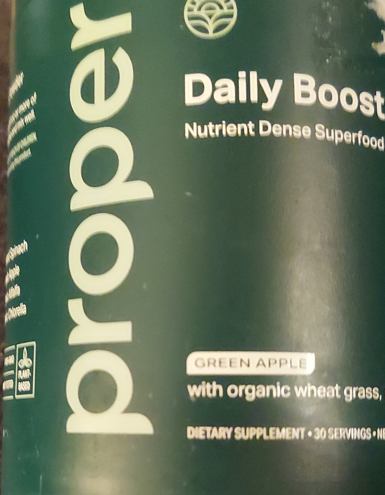 Proper Daily Booster Green Apple Powder 30 Servings Plant-Based