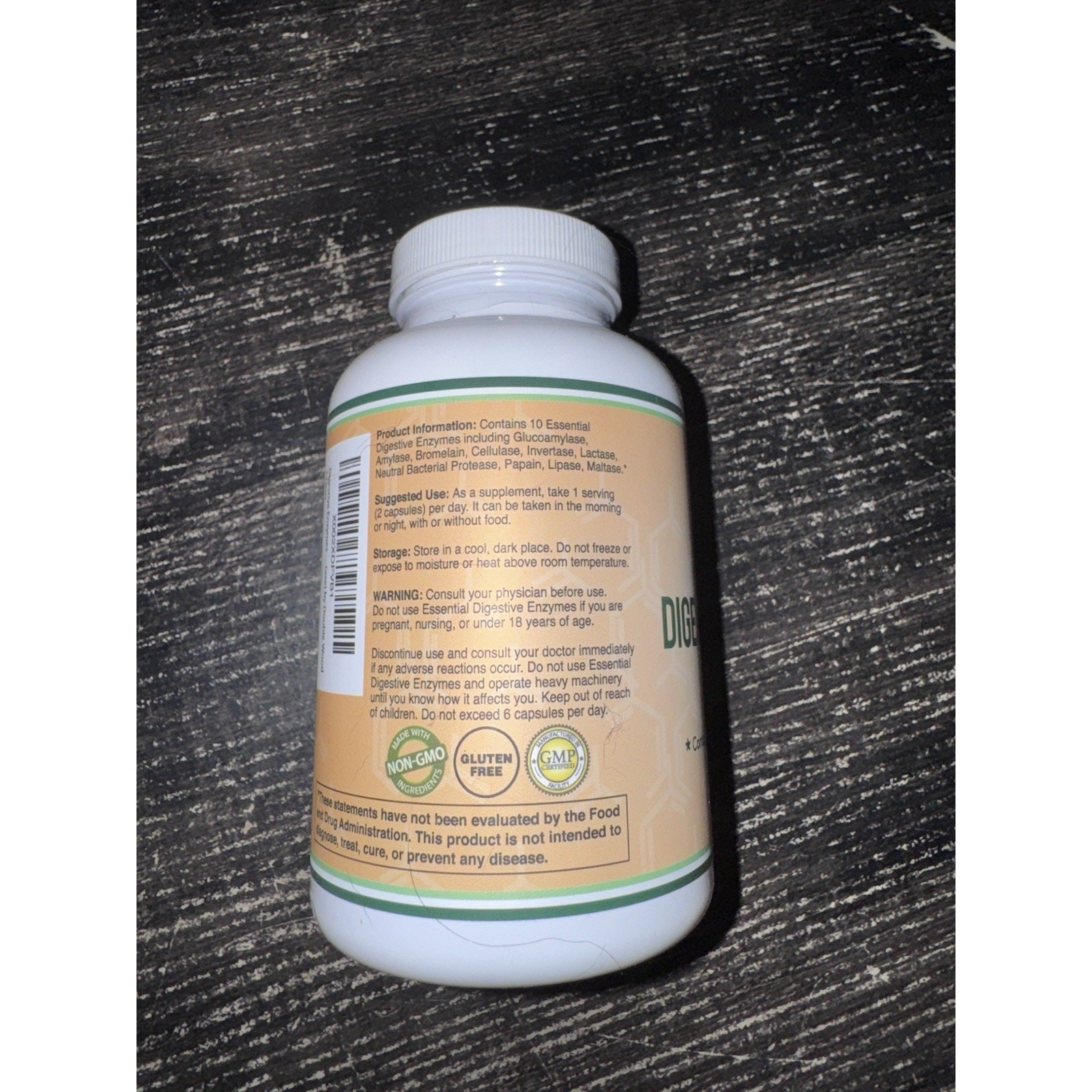 Double Wood Supplements Essential Digestive Enzymes, 800 mg, 180 Caps, Ex 01/28