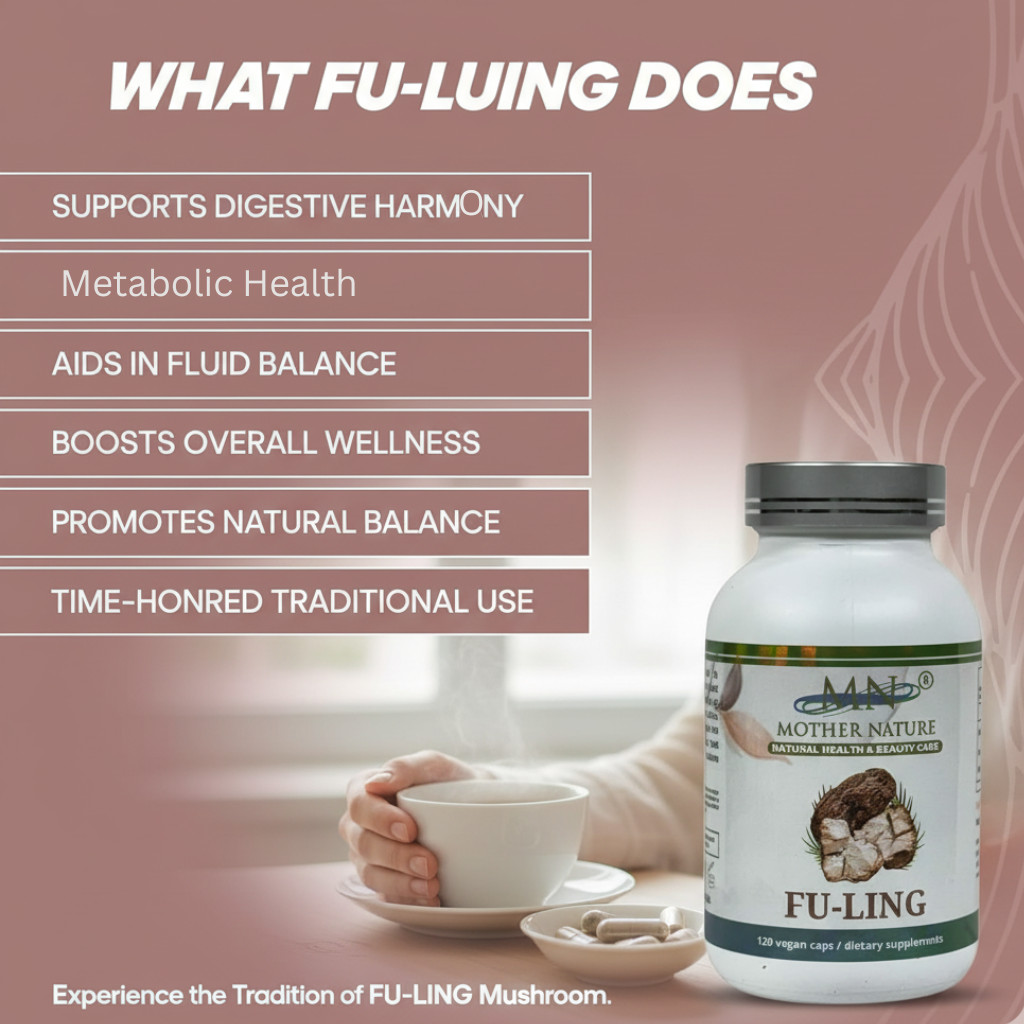 Organic Fu-Ling Mushroom 120 Vegan Capsules Poria Cocos Immune Digestive Support