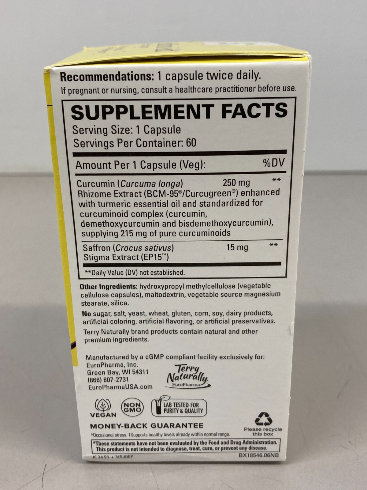 Terry Naturally Saffron Lift + Curcumin 60 Caps Mood Sleep Stress – EXP 07/2027