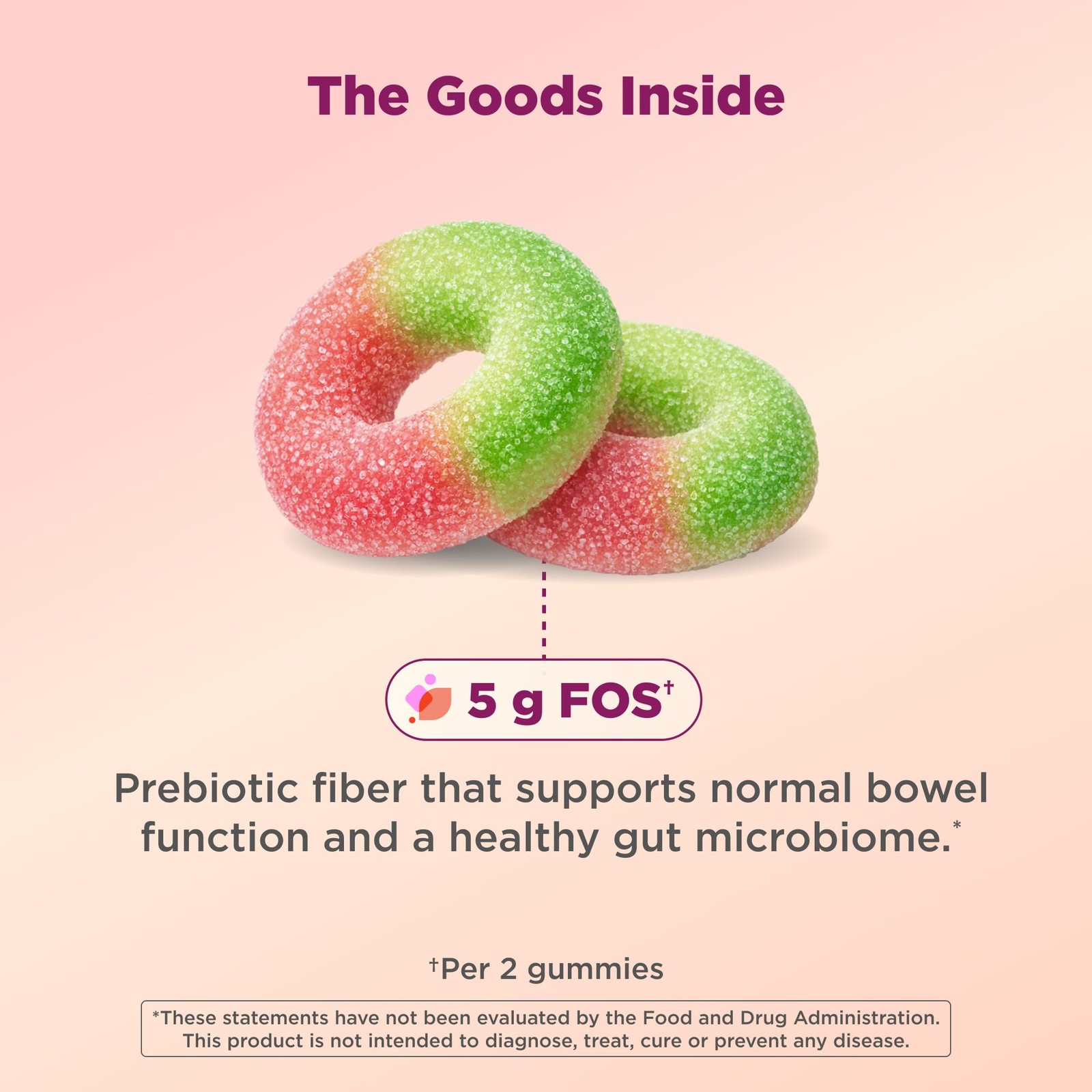 Olly Fiber Gummy Rings 5G Fos Prebiotic Fiber Digestive Health Supplement