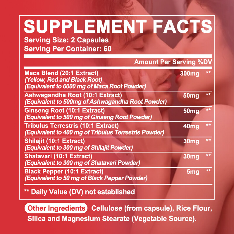Maca Ashwagandha Blend – 300mg – Enhances Endurance and Energy