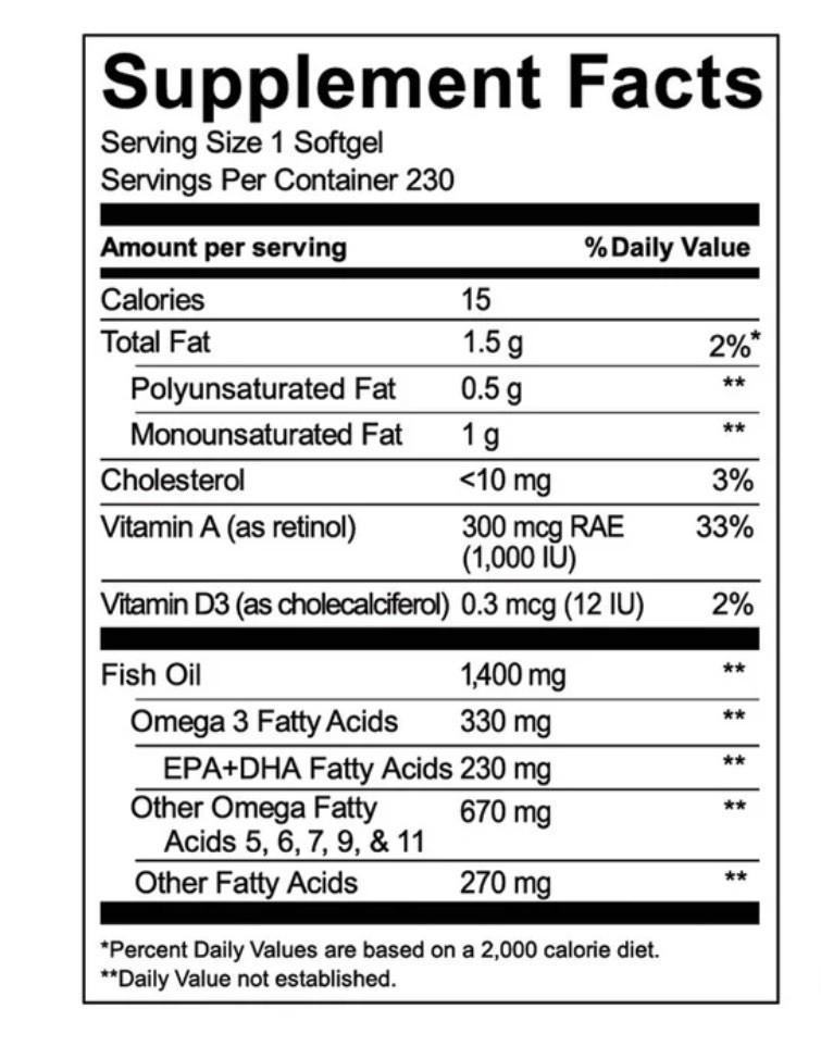 Kirkland Signature Wild Alaskan Fish Oil 1400 mg., 230 Softgels..