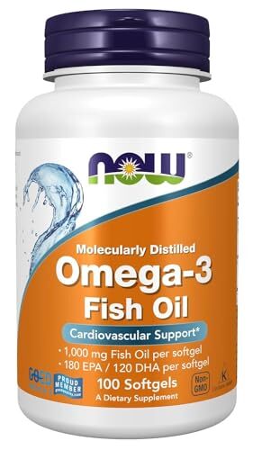NOW FOODS Omega-3 Molecularly Distilled 100 Softgels