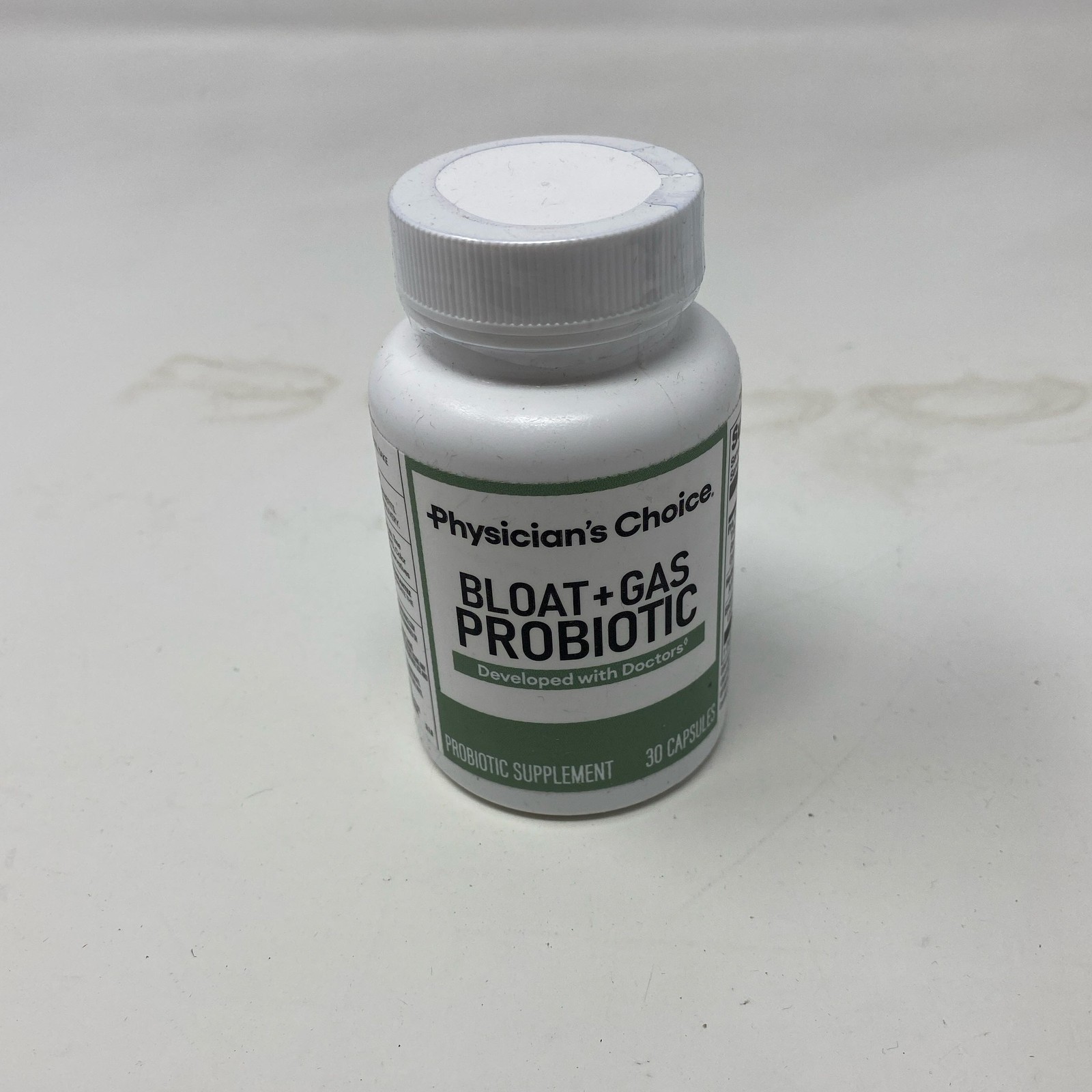 Physician’s Choice Bloat + Gas Probiotic, White/Green, 30ct Capsules