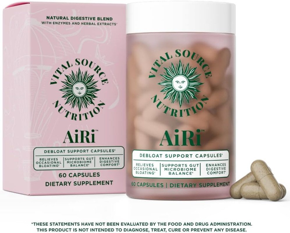 – Airi Debloat Support Capsules Natural Digestive Blend Enzymes Herbal Extracts