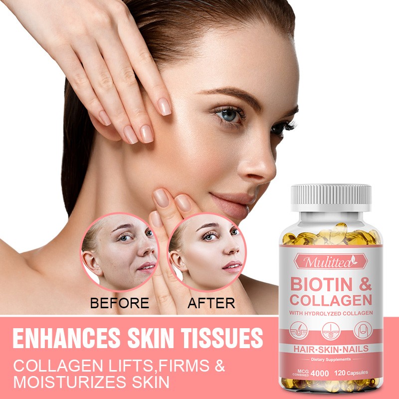 Biotin 4000mcg & Collagen for Hair, Skin & Nails Health – Dietary Supplement 120