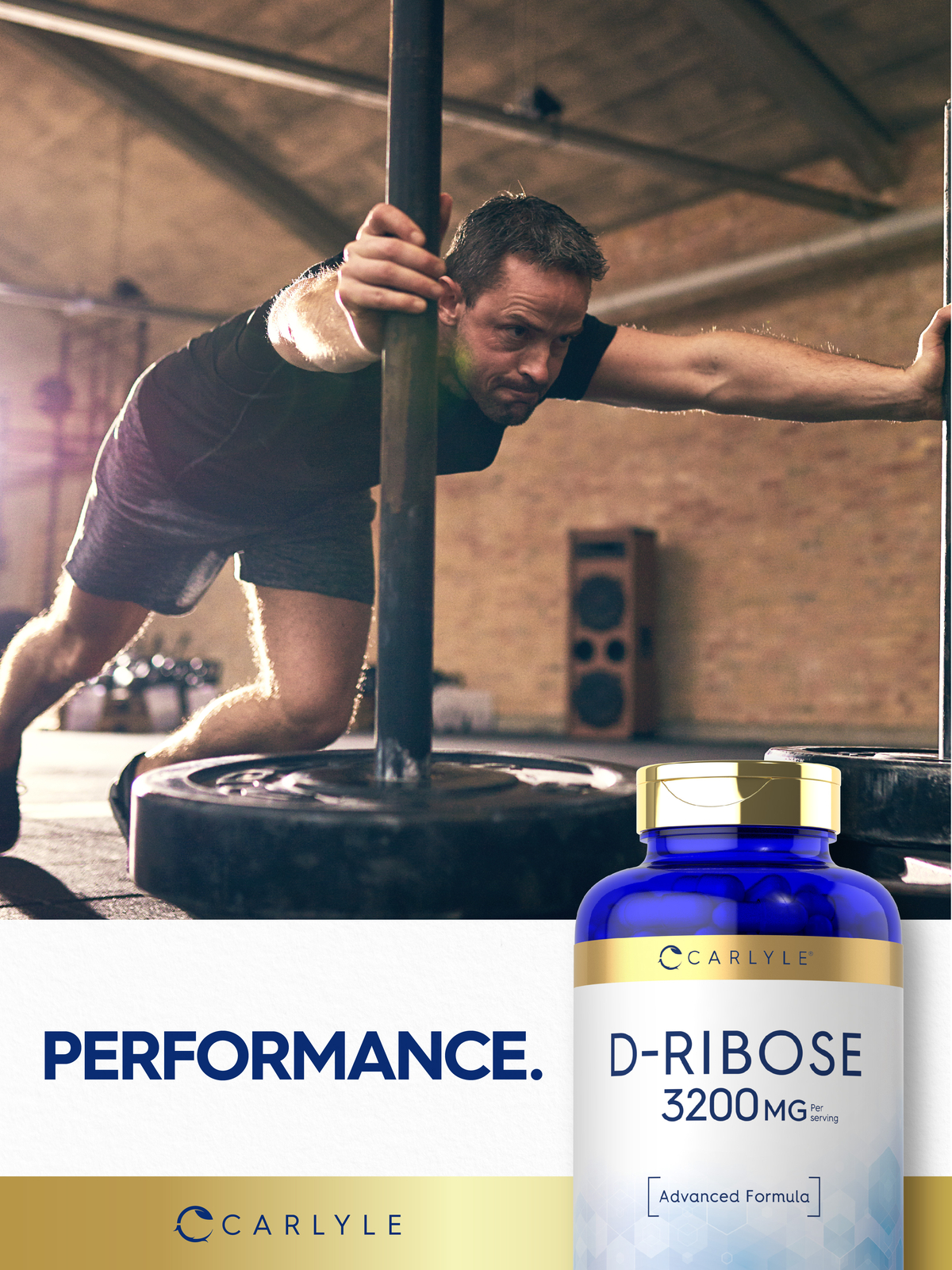 D-Ribose Capsules 3200mg | 180 Count | Vegetarian, Non-GMO | by Carlyle