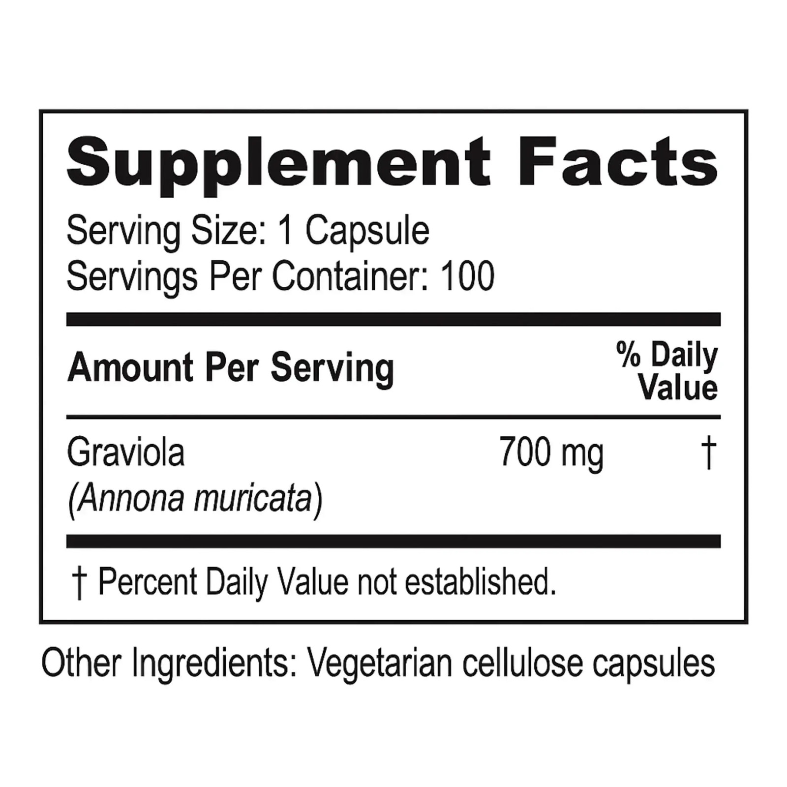 New Life Graviola 700mg, Immune Support, 100 Capsules