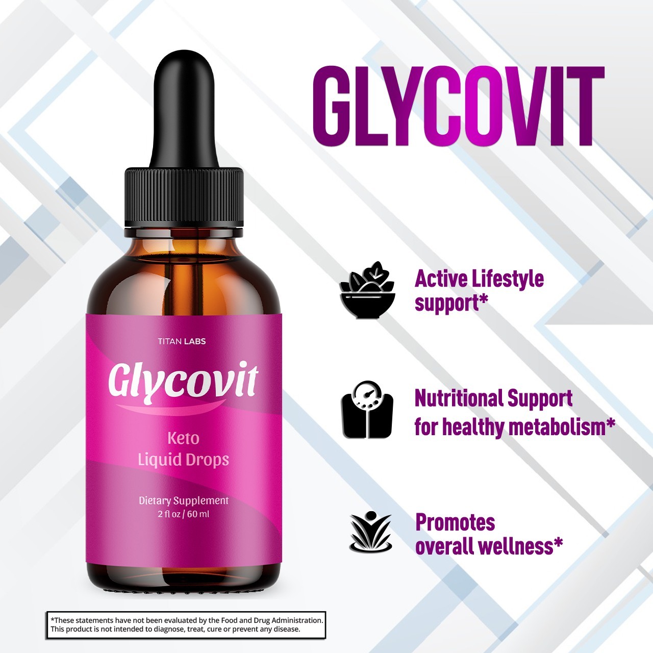 (2 Pack) Glycovit Drops Advanced Blood Support Supplement Glyco Vit 60 Servings
