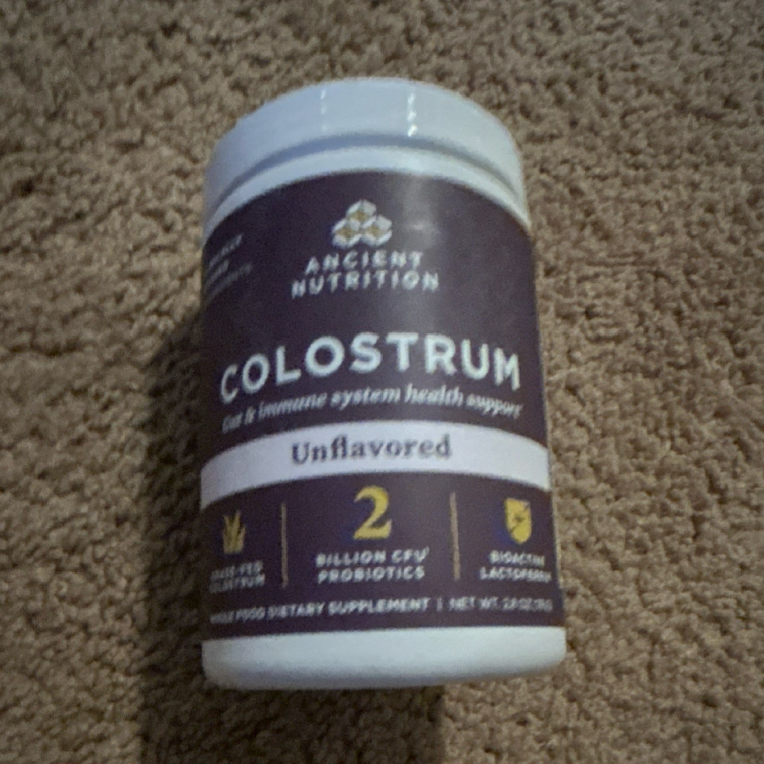Ancient Nutrition Colostrum Unflavored Powder 2 Billion CFU Probiotics Exp 06/27
