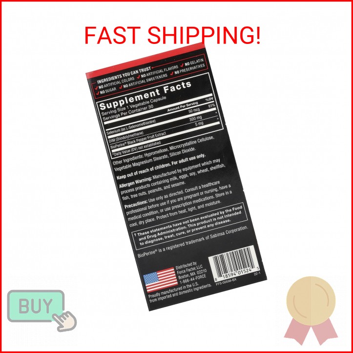 Force Factor DIM, Diindolylmethane Capsules to Decrease Estrogen in Men and Wome