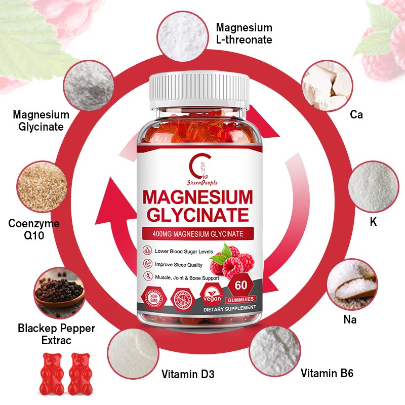 Magnesium Glycinate Gummies 60ct – Better Sleep, Calm & Relaxation, Sugar Free