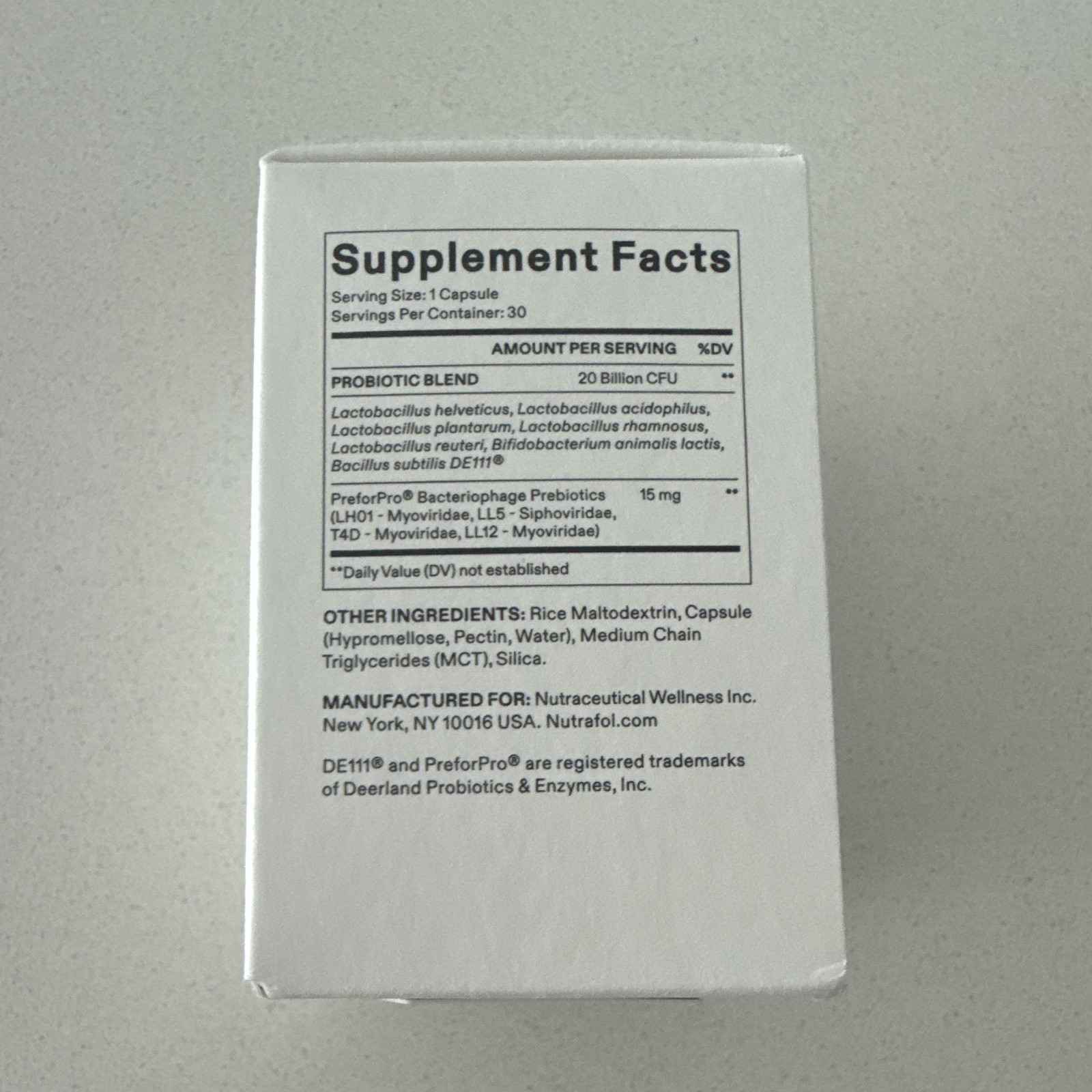 Nutrafol Hairbiotic Probiotic Hair Growth Supplement 30 Capsules 10/2026